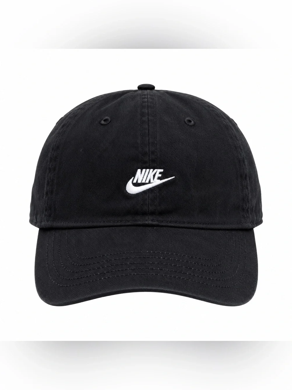 Nike Youth Black Swoosh Logo Adjustable Baseball Cap Hat Size 4-7 Cotton